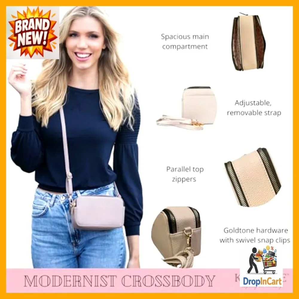 Vegan Leather Crossbody Camera Bag Minimalist Chic Adjustable Strap Everyday_2